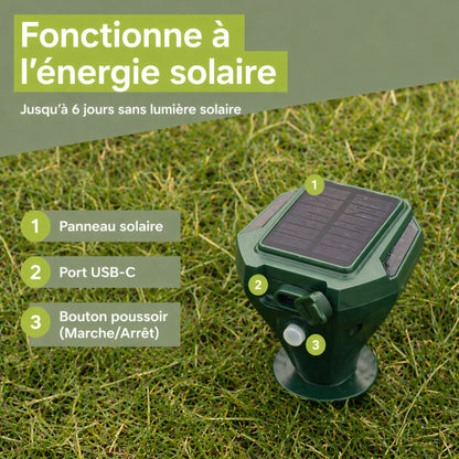 Répulsif anti-taupes solaire