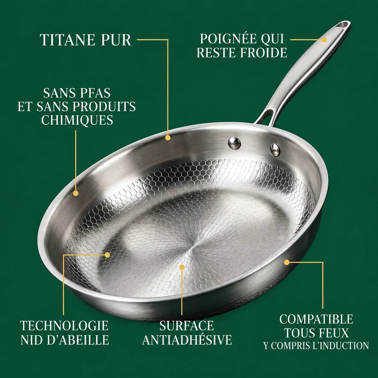 Poêle en titane martelée – 28 cm